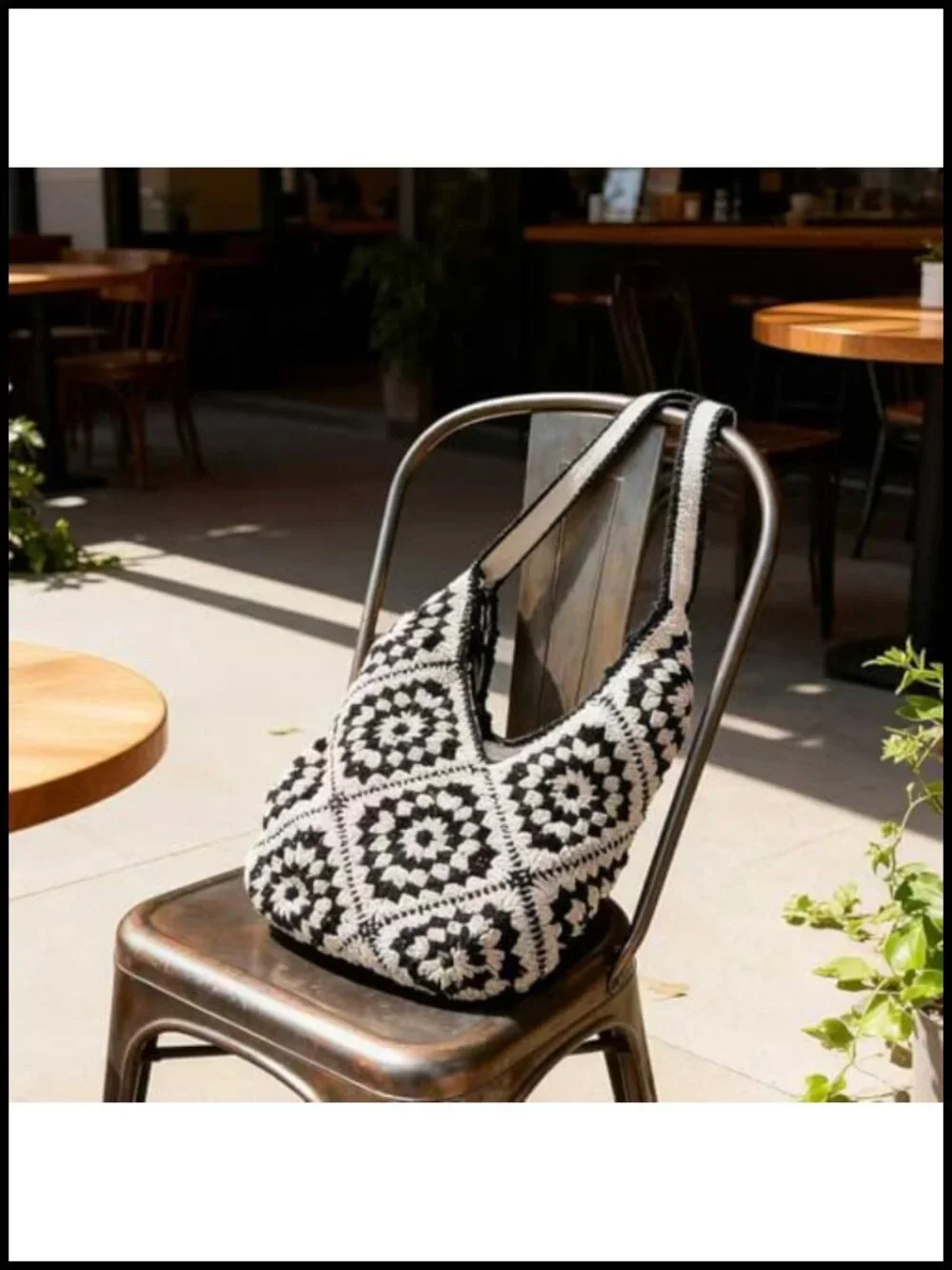 Handmade Crochet Hobo Tote Bag Boho Woven Summer Beach Purse